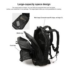 HAMGOO Mochila Tática 45 Litros con Sistema Molle  Gran Capacidad Militar Impermeable para Emergencias Senderismo y Acampadas - Mochila para Actividades al Aire Libre - Negro - Ver 5