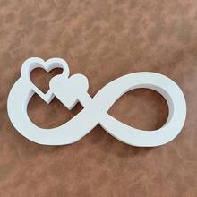 1pc Modern Minimalist White Infinity Symbol & Heart Decorative Accessory, Foam Board Desktop Decor, Suitable For Home Decor, Holiday Decor, Warm Wedding Theme Decor - A - View 8