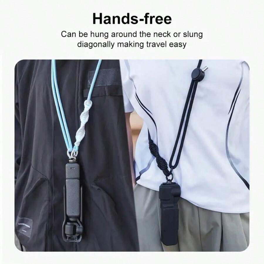 適用於 OSMO POCKET 3、Action 3/4/5 Pro，斜背帶，Pocket 3 頸掛繩，可調節斜背帶，方便攜帶