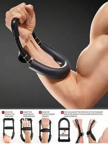 1set Hand Grip Strengthener - Upgraded Version, Hand Grip Strengthener Set, Fitness Set, 2pcs Hand Grip Strengtheners With Storage Bag, Forearm Trainer (PP Material, Non-Electric, With Black/Gold Decoration, Weight Capacity Up To 100lbs, Suitable For Fitness And Muscle Strengthening, Wrist Strength Enhancement) - Black - View 3