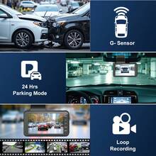 Dash Cam Front And Rear, Two-Channel Driving Recorder Car Camera With 32G SD Card 4''IPS Touch Screen, 1080P Dashboard Camera For Cars & Trucks, Rear Camera, WDR G-Sensor/Night Vision/Parking Monitor - X1000Pro - View 4