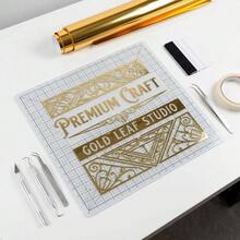 24 inchx 10 ft Roll of Gold Mirror Repositionable Adhesive - Backed Vinyl Cutters, Punches and Vinyl Sign Cutters - 10 pies + Oro (espejo cromado) - Ver 4