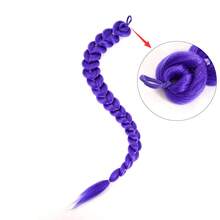 26inch Long Purple Braid Hair Ponytail Easy Clip In Purple Ponytail Hair Extensions For Cosplay Halloween And Christmas Costume - Multicolor - View 7