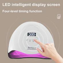 500W UV LED Nail Lamp, 45 LEDs Gel Nail Dryer For Fast Curing With LCD Display, 4 Timer Settings & Auto Sensor, Salon-Grade Nail Light For Home And Nail Salon Use - White - View 6