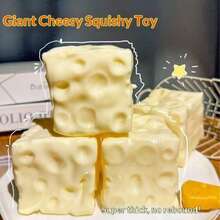 Jumbo Cheese Cube Stress Ball Big Cheese Shapeable Squeeze Ball Non-Bounce Fidget Toy ASMR Sensory Anti-Stress Christmas Gift - Multicolor - View 9