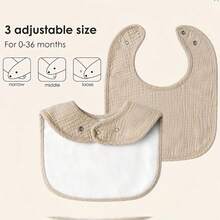 8pcs/Set Baby Cotton Gauze Bibs, Unisex, Soft And Absorbent, Convenient For Feeding And Wiping Drool - 綠色 - 查看 5