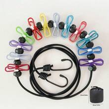Adjustable Portable Clothesline Set, Suitable For Indoor Laundry Drying And Outdoor Camping, Clothesline Accessories, Adjustable Elastic Clothes Rack, Suitable For Campers And Hotel Rooms - Multicolor - View 4