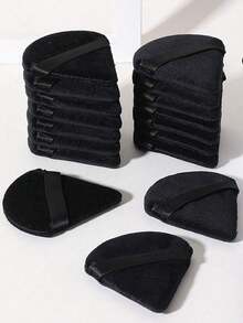 10pcs/1pc Triangular Velvet Powder Puff And Mini Pizza Powder Puff, Triangular Makeup Sponge, Reusable Multi-Functional Makeup Tool, Velvet Triangular Powder Puff Set, Facial Makeup Tool, Powder Puff Set, Cushion Powder Puff, Reusable Makeup Sponge, Makeup Accessory, Dry And Wet Use Loose Powder Puff, Triangular Makeup Sponge, Powder Puff, Flat Foundation Sponge, Finger Sleeve Powder Puff, Suitable For Makeup Application, Dry And Wet Use, Lightweight And Washable, Suitable For All Skin Types And Beginners - Multicolor - View 3