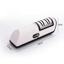 1pc Rechargeable Electric Sharpening Stone, Equipped With A Large Capacity Battery 1200mAH Electric Sharpener, With 2 Adjustable Levels Of Strength, Making It A Great Kitchen Assistant And A Great Gift - Multicolor - View 2