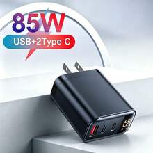 1 pièce Chargeur 85W/45W/30W 2 Type C + 1 USB Type-C Charge Rapide QC4.0 Adaptateur Mural de Charge Rapide Compatible avec IPhone 17 Pro Max/17 Pro/17/Air/16/15/14/13/12/11/XS/XR/8/7/6/ S25/S24/S23/S22/S21/S20 Ultra Plus/ Toutes Séries Chargeur Universel de Charge Rapide - Voir 1