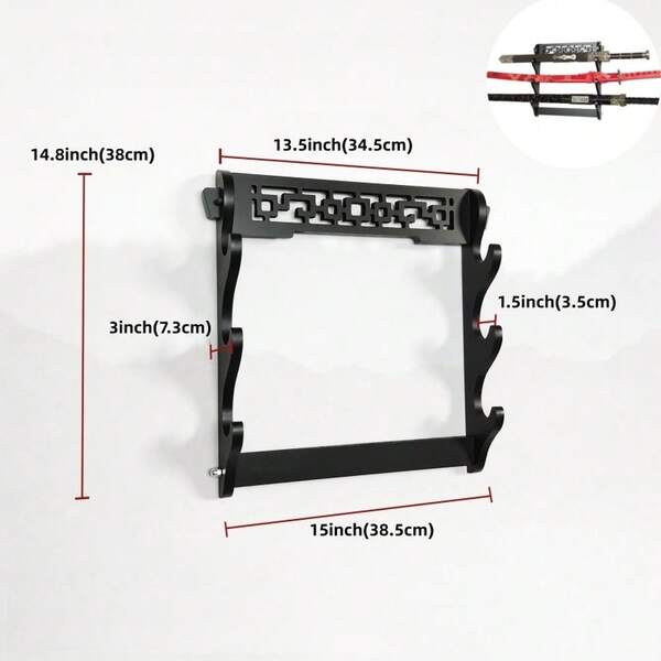 3-Layer Japanese Wall Katana Shelf Support Wooden Sabre Cosplay Porp Sword Stand Holder Display Real Size Japanese Katana Holder