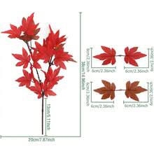 4 Bundles Artificial Maple Leaf Branches, Maintenance-Free Faux Greenery, UV-Resistant Plant Decor, Suitable For Autumn Decoration, Thanksgiving, Tabletop Arrangement, Dining Table Centerpiece, DIY Decor, Party Setup, Gift, Perfect Floral Decoration - Multicolor - View 12
