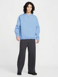 Nike Men's AS M NK TCH FLC Crew Sweatshirt Knit Pullover HV6538-486 - Blue - View 6