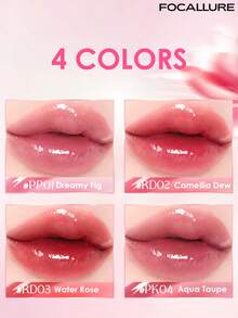 FOCALLURE Lip Gloss Juicy Mirror, Tekstur Melembapkan, Tahan Lama, Anti Luntur, Nyaman Dipakai, Efek Visual Menambah Volume, Tersedia Berbagai Pilihan Warna untuk Sehari-hari - #RD02 Embun Kamelia - View 7