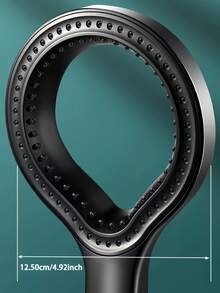 1pc Heart-Shaped Ring Shower Head, High Pressure Oval Design With Ergonomic Handle, No Hose Connection Required, Durable Black/Silver/Grey Plastic Modern Bathroom Upgrade, Adjustable Water Flow, Enhanced Water Pressure, Bathroom Accessory - Multicolor - View 8