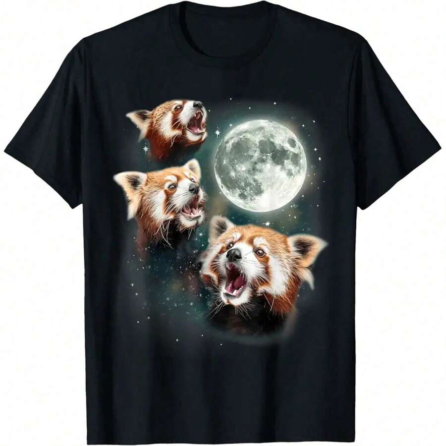 Three Quakers Howling At The Moon - Weird Meme T-Shirt For Parrot Lovers - Red - View 1
