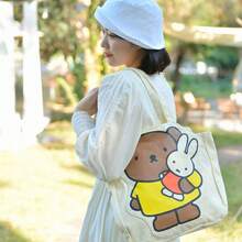 Tas Tote Kanvas Lucu Resmi MIFFY, Tas Bahu Pelajar Kapasitas Besar, Motif Kelinci, Gaya Minimalis Kasual, Cocok Untuk Sekolah/Kerja, Edisi Terbatas TK Ins Terlaris 2026 - View 11