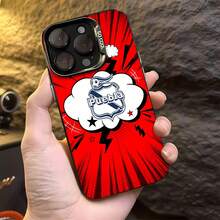 Tema de explosión de cómic rojo de Pueblafunda de teléfono Fundas compatibles con ,Apple,VIVO,OPPO,,, y Honor.Fabricadas en silicona TPU,ofrecen protección contra golpes y caídas. - Negro - Ver 4