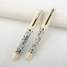 Jinhao 58 Fountain Pen With Abalone Shell Inlay Acrylic Barrel Gold-Plated Nib Office Signature Writing Pen Business Luxury Gift Pen, Back To School - 58 - View 6
