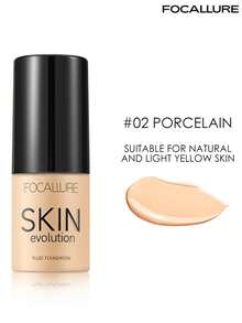 FOCALLURE 31g SPF15+PA SKIN EVOLUTION Liquid Foundation, Cakupan Penuh, Menutupi Noda, Mengoreksi Warna, Menyamarkan Pori-Pori, Pengontrol Minyak Tahan Lama, Melembapkan, Hasil Akhir Matte Alami, Makeup Tahan Air - #02 PORSELEN - View 2