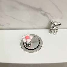 Cute Flower Toilet Flush Button, Creative Bathroom Water Tank Flush Switch For Long Nails Nail Art - B - View 5