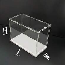 1件透明自組裝展示盒，透明防塵保護收納櫃，白色底座收納盒 - 白色 - 查看 8