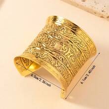 1pc Punk Style Adjustable Bangle Bracelet, Middle Eastern Floral Pattern Accessory For Women - Butterfly - View 2