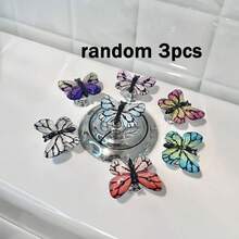 1/3/5/7pc Beautiful Gradient Color Imitation Butterfly Toilet Flush Assist Button, Protect Manicures, Making Your Life More Comfortable - Butterfly - View 14