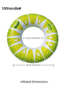 Adult Inflatable Swim Ring, Fruit Print Pool Float, Watermelon/Lemon/Lime/Orange/Kiwi/Dragon Fruit PVC Floating Ring - Lime Swimming Ring - View 14
