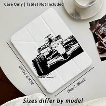 黑色跑車圖案彩繪效果平板保護殼，適用於 MatePad SE 11/MatePad 11/MatePad 11.5 2025/Pad 8/9/10/X8/X8A/X9、Xiaoxin、Apple 10代/A16 11代/Air/Pro 11 及 A9 - 款式1 - 查看 3