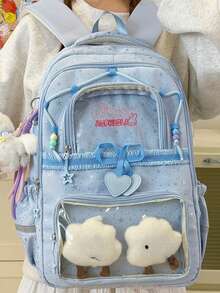Nueva temporada escolar temporada de graduación elegante linda moda versátil mochila multifuncional de gran capacidad para pareja y viajes (sin accesorios) - Multicolor - Ver 4