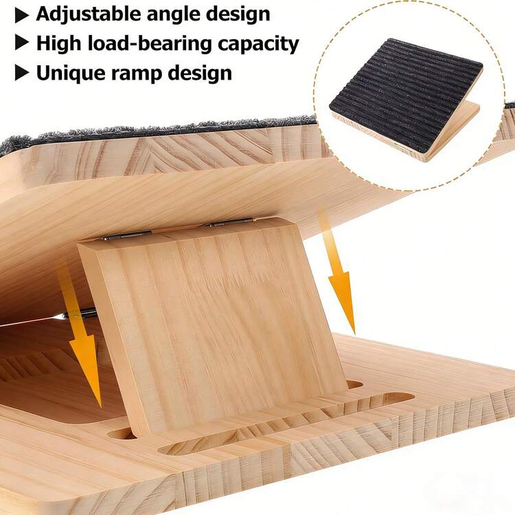 Cầu thang dốc gỗ đặc điều chỉnh được cho chó nhỏ và chó già, cầu dốc thú cưng gấp gọn trong nhà với giá đỡ tam giác và thảm chống trượt, không cần lắp ráp - Nhiều màu - Xem 8