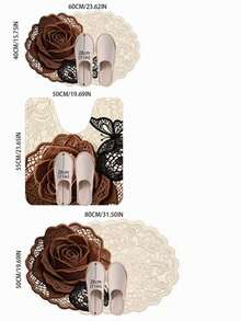 1pc Lace Rose Bath Mat, Bathroom Rug, Doormat, Small Rug, Carpet, Floor Mat, Home Decor, Area Rug, Outdoor Mat, Home Decor, Area Carpet, Bedroom Rug, Washable Carpet - Multicolor - View 13