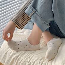 6 Pairs Women's Polka Dot Pattern Boat Socks, Multi-Color Invisible Socks, Lightweight And Breathable, Suitable For Daily Wear, Versatile Invisible Socks - Multicolor - View 4
