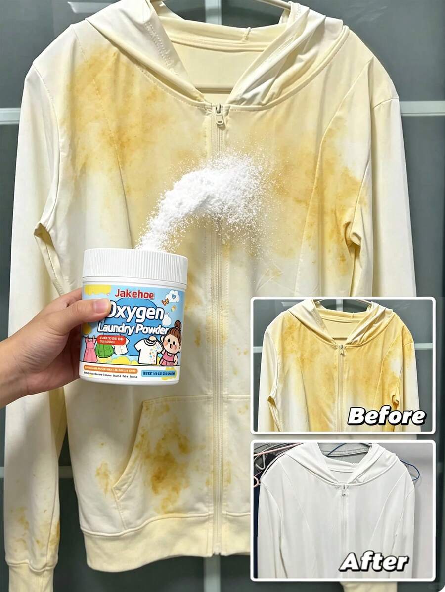 jakehoe Kleidung Reinigungspulver, zur Reinigung von Schuluniformen, weißer Kleidung, weißen Hemden, Fleckenentfernung, erfrischend, weichmachend, natürlicher langanhaltender Duft, geeignet für tägliche Haushaltswäsche, Geschenk für Familie und Freunde, Feiertagsgeschenk, Schulanfang Geschenk (neue und alte Stile werden zufällig versendet)