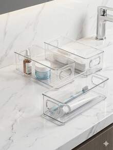 Hộp đựng đồ để bàn trong suốt (10/8/4/2/1 chiếc), hộp đựng đồ lót, áo ngực, tất, mỹ phẩm, ốp điện thoại, hộp đựng đồ trong tủ lạnh, nhà bếp và ngăn kéo. - Trong sáng - Xem 6