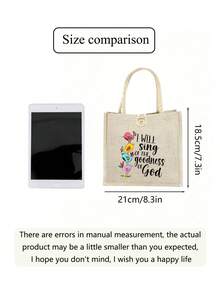 Women's Mini Handbag, Poem Print Bird Pattern Closure Tote Bag - Suitable For Church, Daily Commute, Easter Gift - Multicolor - View 7
