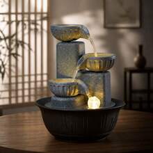 創意新款 3 層桌面水景裝飾，室內循環水景裝飾品，加濕裝飾，適用嬰兒房、客廳、玄關，入厝禮物 - T007 - 查看 2