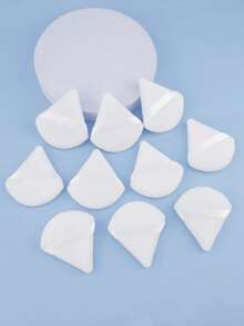 5/10/20/30/35/40/45/50 /100 Pieces Of Triangular Flocking Puff. The Makeup-Fixing Puff Is Specially Designed For Contours, Eyes And Eyes. The Fan-Shaped Puff For Wet And Dry Use Is Sponge Powder Cake, Which Is Suitable For All Skin Types. - Multicolor - View 2
