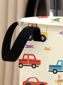 1pc,Round Storage,Extra Large Capacity Foldable,Durable,Car,Animal,Butterfly Pattern Printed Large Capacity Foldable Round Storage Basket,With Handle,Nursery Multi-Purpose Storage Basket,Baby Sundries Organizer Storage Box,Nursery Storage,Baby Supplies Storage,Diaper Storage,Clothing Storage,Baby Supplies Sundries Storage,Multi-Purpose Storage Box,Foldable Baby Supplies Storage Box - Multicolor - View 6