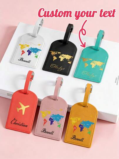 Customized Personalized Luggage Tags - Leopard/Soccer/Cherry Bow/Car Patterns, Customizable Name, Fade-Resistant, Travel Accessories, Suitable For Suitcases/Briefcases/Backpacks, Perfect For Vacation/Business/Group Travel, Ideal Gift For Boyfriend/Girlfriend/Friends/Siblings/Best Friends.