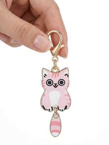 7/5/1pc-Cat Keychain (Wagging Tail), Cat Bag Charm, Cute Cat Key Chain, Kitten Key Ring, Women's Cat Accessory, Car Key, Handbag, Women's Gift DIY Handmade, Suitable As Birthday Gift, Party Favor, Back To School Gift, Classroom Reward, Halloween Gift, Christmas Gift, Bridal Shower Favor, Etc. - Multicolor - View 9