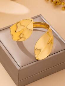 1 Peça Pulseira Bracelete Aberta de Design Elegante, Versátil, Requintada e de Alta Qualidade, Adequada para Uso Diário Feminino - Ouro amarelo - Visão 3