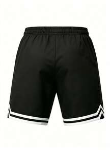 Men's Sports Basketball Shorts, Quick-Dry Gym Training Shorts With Pockets, Men's Casual Running Training Shorts - Black - View 8