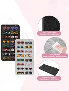1pc Fashionable Glasses Accessory & Jewelry Storage Bag, Wall-Mounted Glasses Organizer, Perfect Gift For Birthday, Wedding, Party, Colleagues, Friends And Family, Back To School, Foldable, Glasses Storage Hanging Bag, Unisex Gift - Multicolor - View 7
