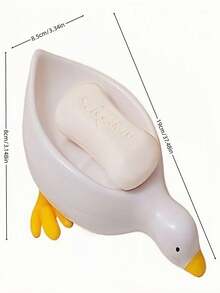 1pc Yellow Duck Shaped Soap Holder, Plastic Material, Suitable For Kitchen Bathroom Countertop Storage Box, Non-Slip Drainage Soap Box Container, Bathroom Accessories Home Bathroom Decor, Summer - Multiple Styles and Colors - View 11