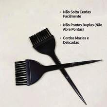 Kit Profissional Coloração Capilar com 3 Pincéis–Tintura, Matização, Hidratação e Retoque de Raiz - 1 Kit/3 Unidades - Visão 5