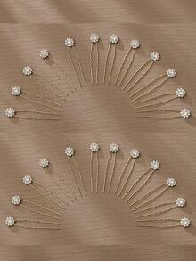 12pcs Women's Bridal Hair Pins Set For Diy Hair Styling, Circular Rhinestone Design Elegant Party - Gold - View 9