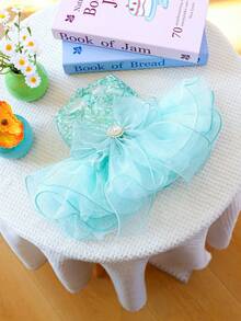 PETCIRCLE 1pc Pet Clothes Small Dog Puppy Cute Pet Multi-Layer Tulle Tutu Dress Sequin Bow Dreamy Fairy Wedding Dress - Green - Green - View 10