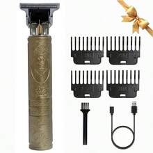 Herren Elektrorasierer, Professionelle Herren Haarschneidemaschine, Haar-Trimmer, USB-C aufladbar, kabelloser Langhaar-Trimmer mit 4 Aufsatzkämmen Haar-/Bartpflege-Set - Verschiedenfarbig - Übersicht 13